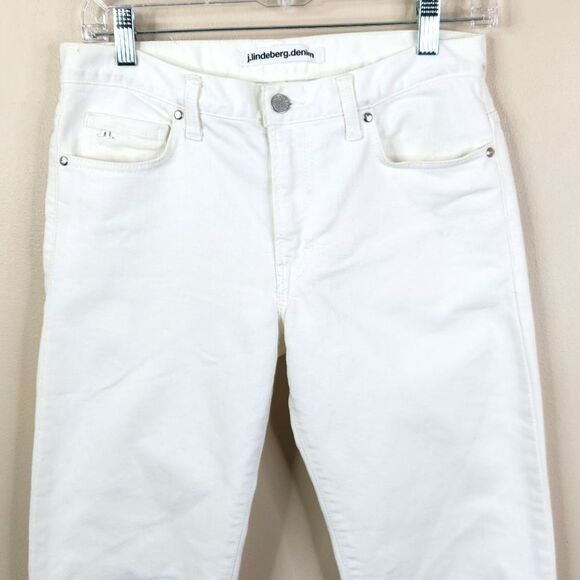 J. Lindeberg Jay Slim Fit Straight Leg 5 Pocket White Minimalist Jeans 31x34 - Picture 3 of 9